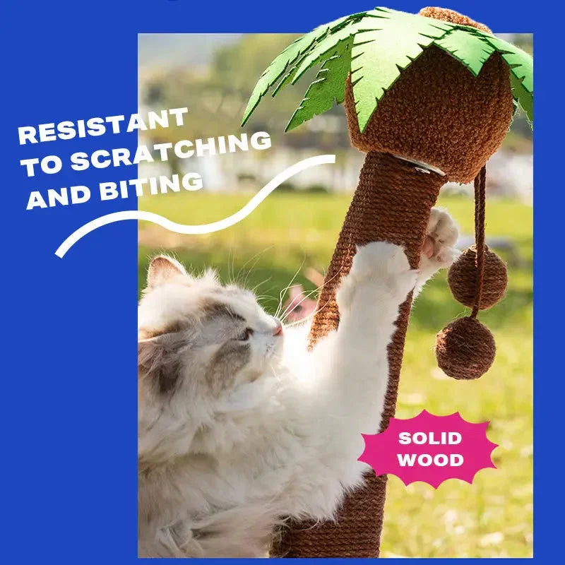 Wood coconut tree hammock cat bed dog bed cat scratching post toy pet nest Dropshipzone