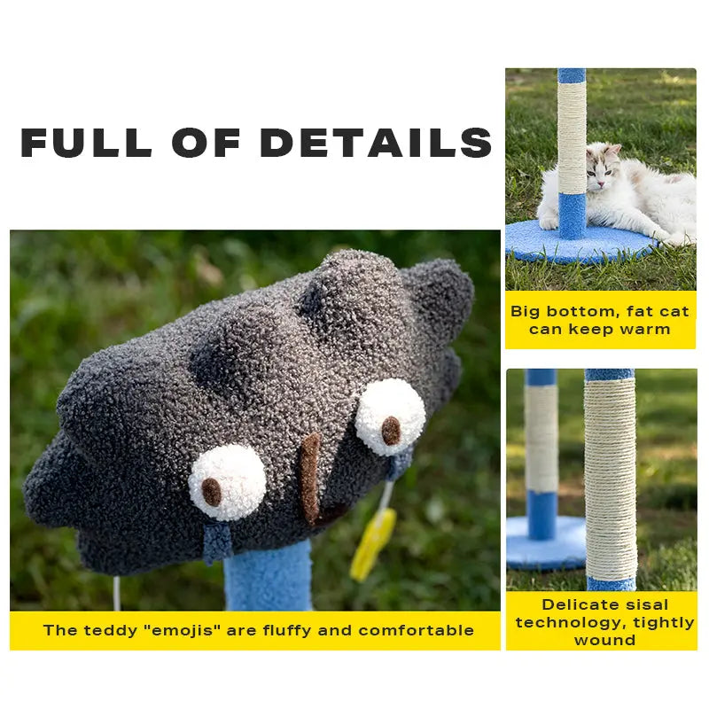 Cute emoticon cat scratching post toy cat tree - Paws & Palettes
