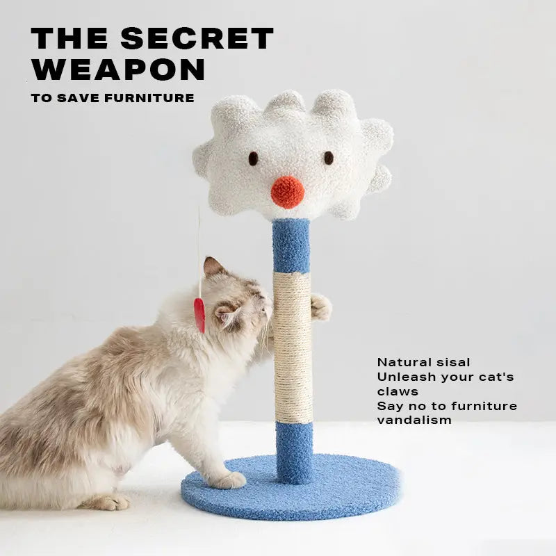 Cute emoticon cat scratching post toy cat tree - Paws & Palettes