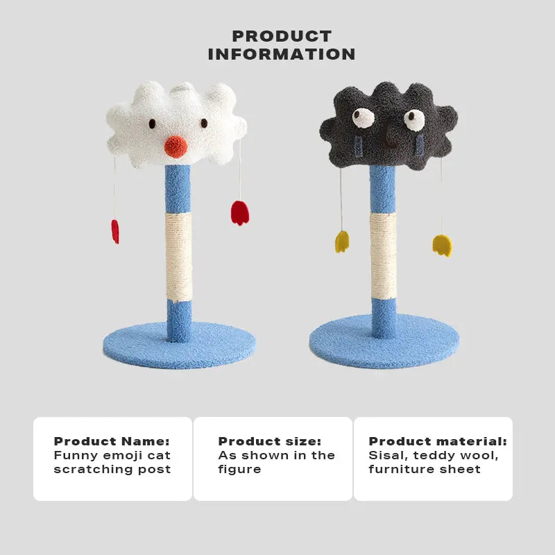 Cute emoticon cat scratching post toy cat tree - Paws & Palettes