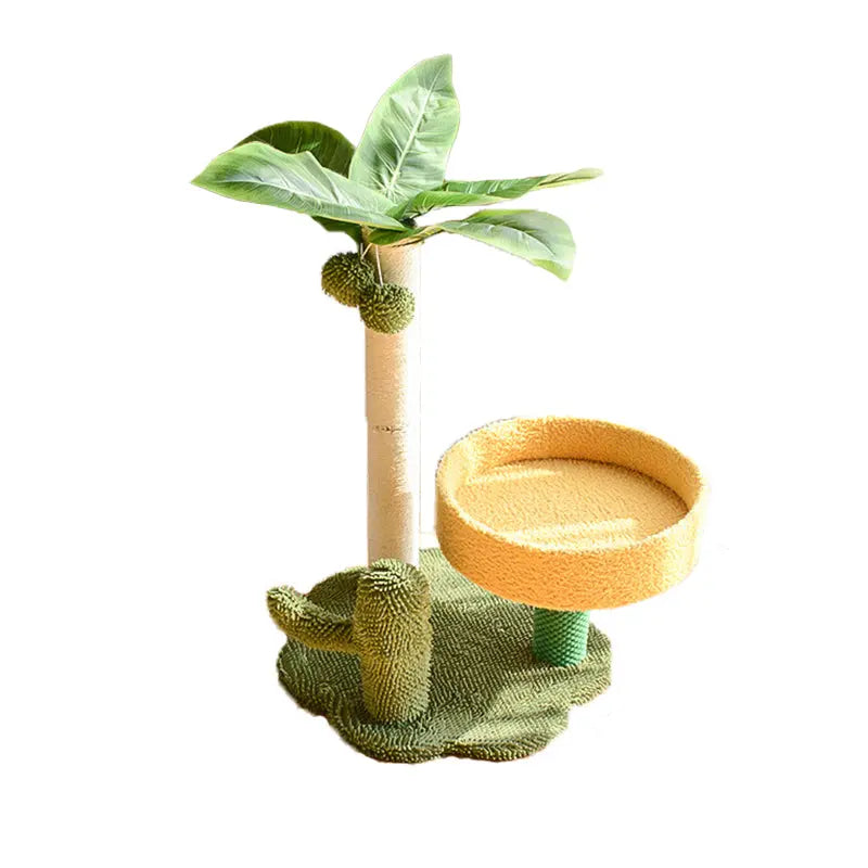 Coconut Cat Tree Tower Scratching Post Toys - Paws & Palettes