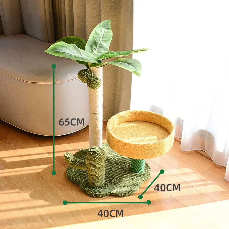 Coconut Cat Tree Tower Scratching Post Toys - Paws & Palettes