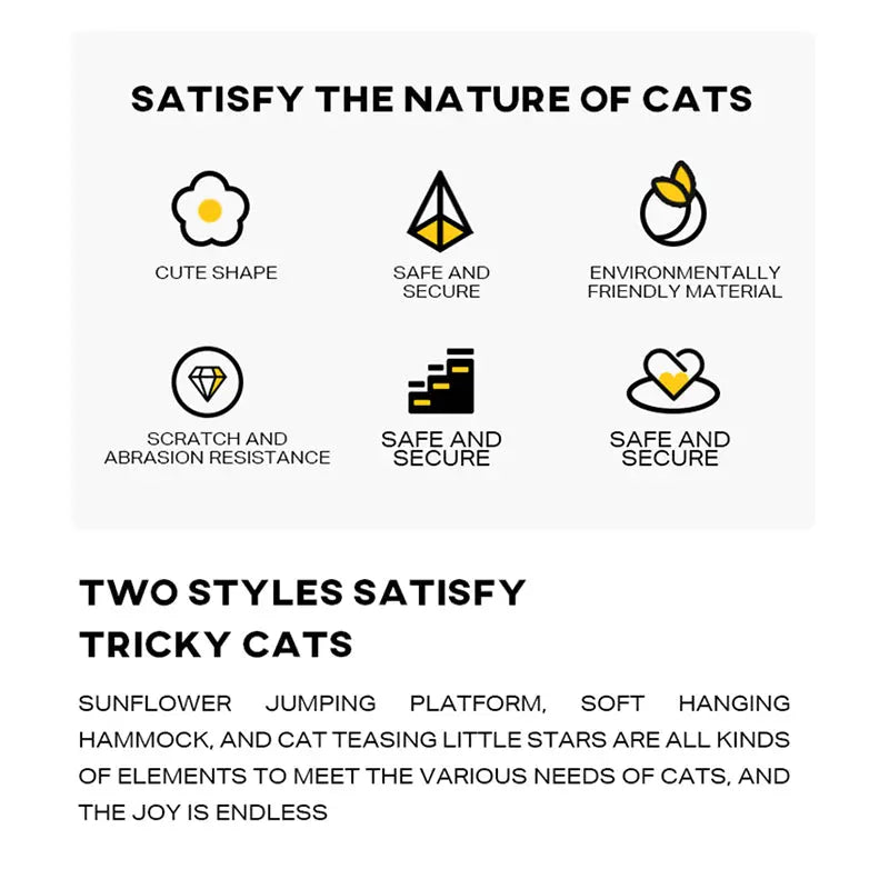 Cat Tree Tower Scratching Post House Bed - Paws & Palettes