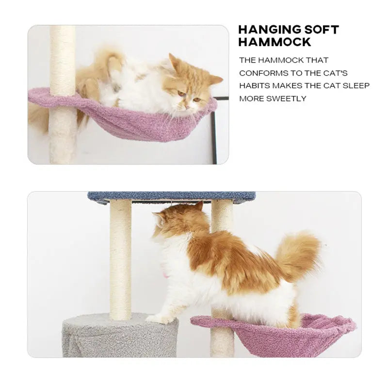 Cat Tree Tower Scratching Post House Bed - Paws & Palettes