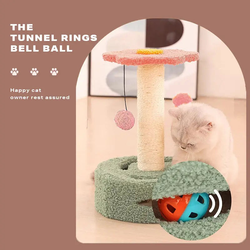 Pinkflower Cat Tree Tower Scratcher Toys - Paws & Palettes