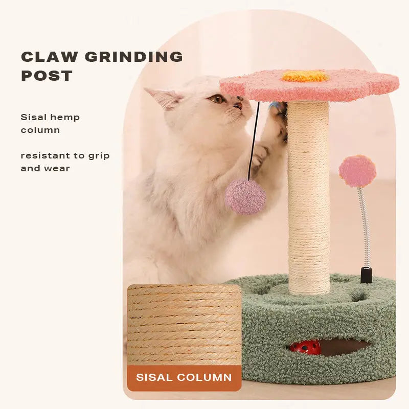 Pinkflower Cat Tree Tower Scratcher Toys - Paws & Palettes