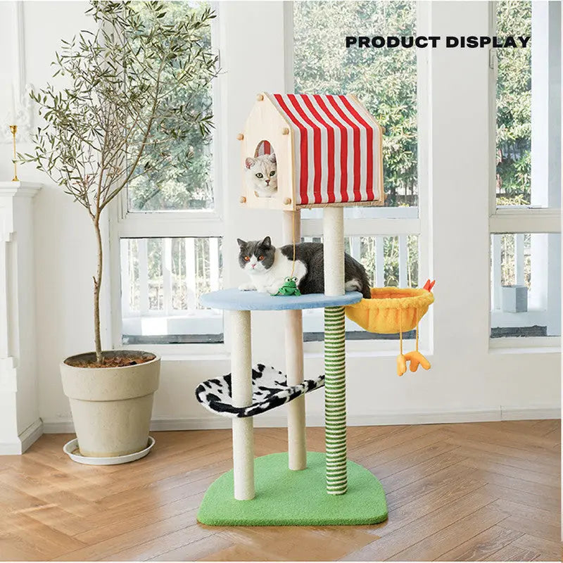 Farm cat climbing frame cat litter cat scratching post cat tree - Paws & Palettes