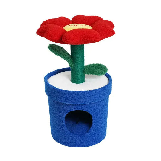 Rich Flower Cat Tree with Scratcher Pole Cat Tower with Hidaway Cat Bed Furbulous Cat Tree Dropshipzone