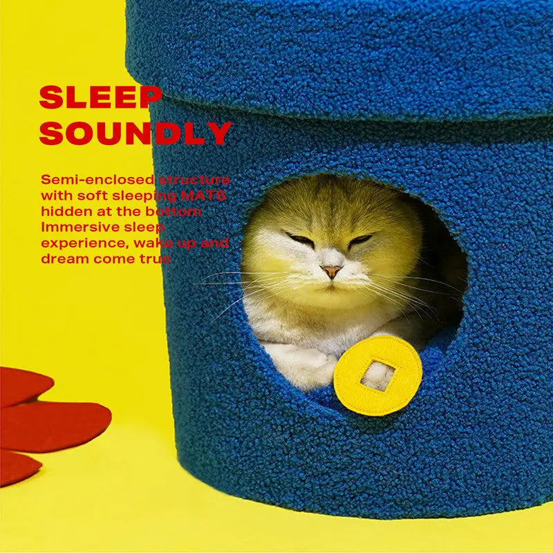 Rich Flower Cat Tree with Scratcher Pole Cat Tower with Hidaway Cat Bed Furbulous Cat Tree - Paws & Palettes