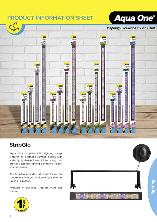 Aqua One Strip Glo Marine 90cm Aquarium Led Light - Paws & Palettes