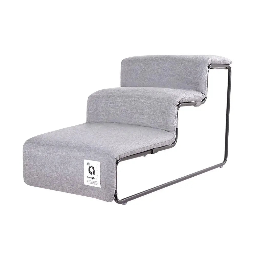 Ibiyaya Everest II Pet Stairs for Dogs & Cats, Nimbus Grey - Paws & Palettes