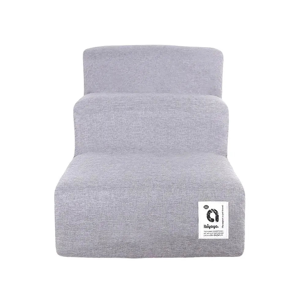 Ibiyaya Everest II Pet Stairs for Dogs & Cats, Nimbus Grey - Paws & Palettes