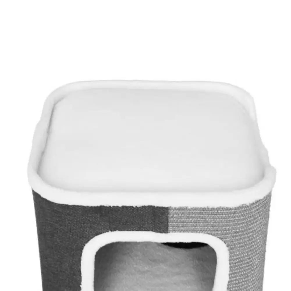 Tri-Level Square Cat Condo with Sherpa Lining - Paws & Palettes