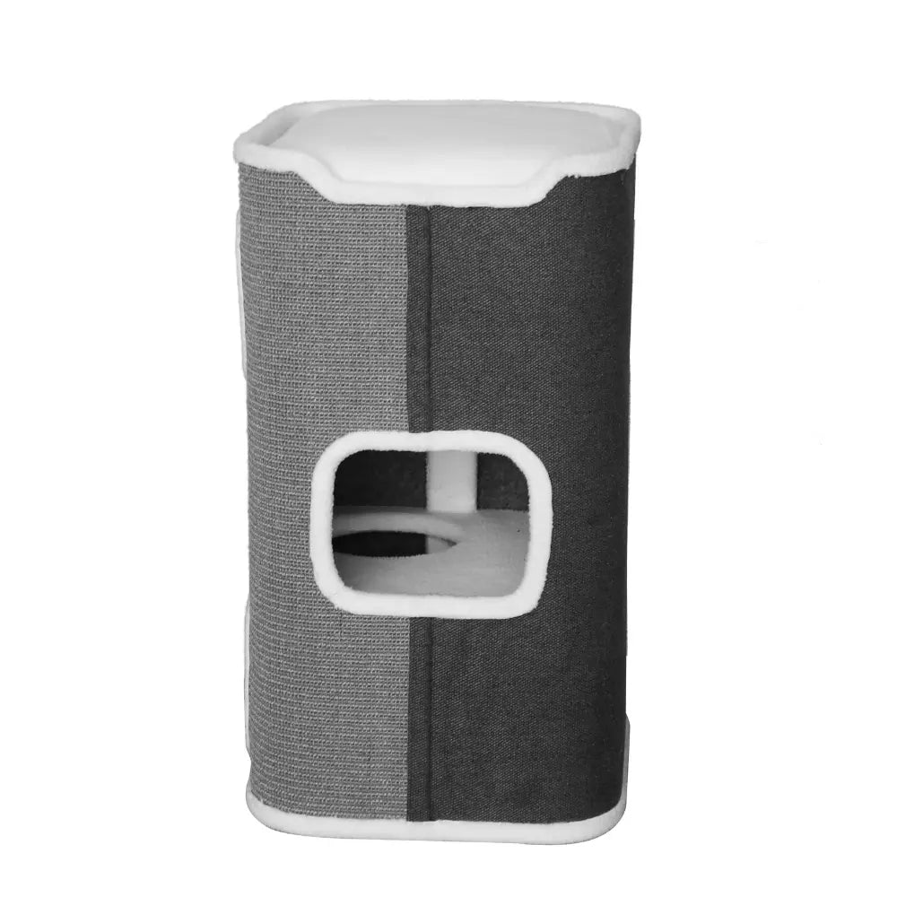 Tri-Level Square Cat Condo with Sherpa Lining - Paws & Palettes