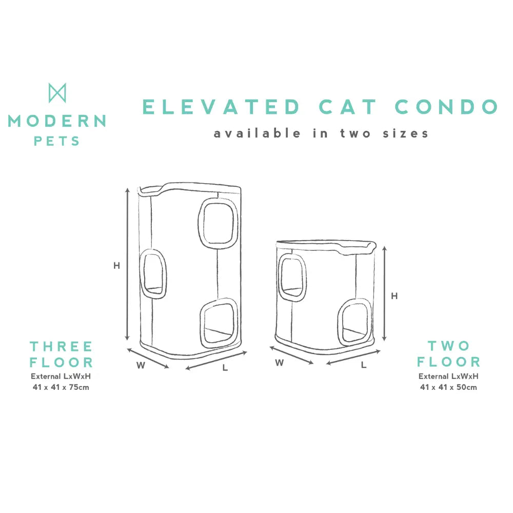 Tri-Level Square Cat Condo with Sherpa Lining - Paws & Palettes