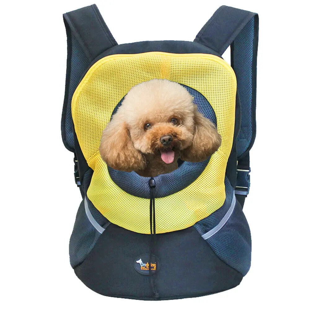 Ondoing Pet Carrier Backpack Adjustable Dog Puppy Cat Front Carrier Head Out - Paws & Palettes