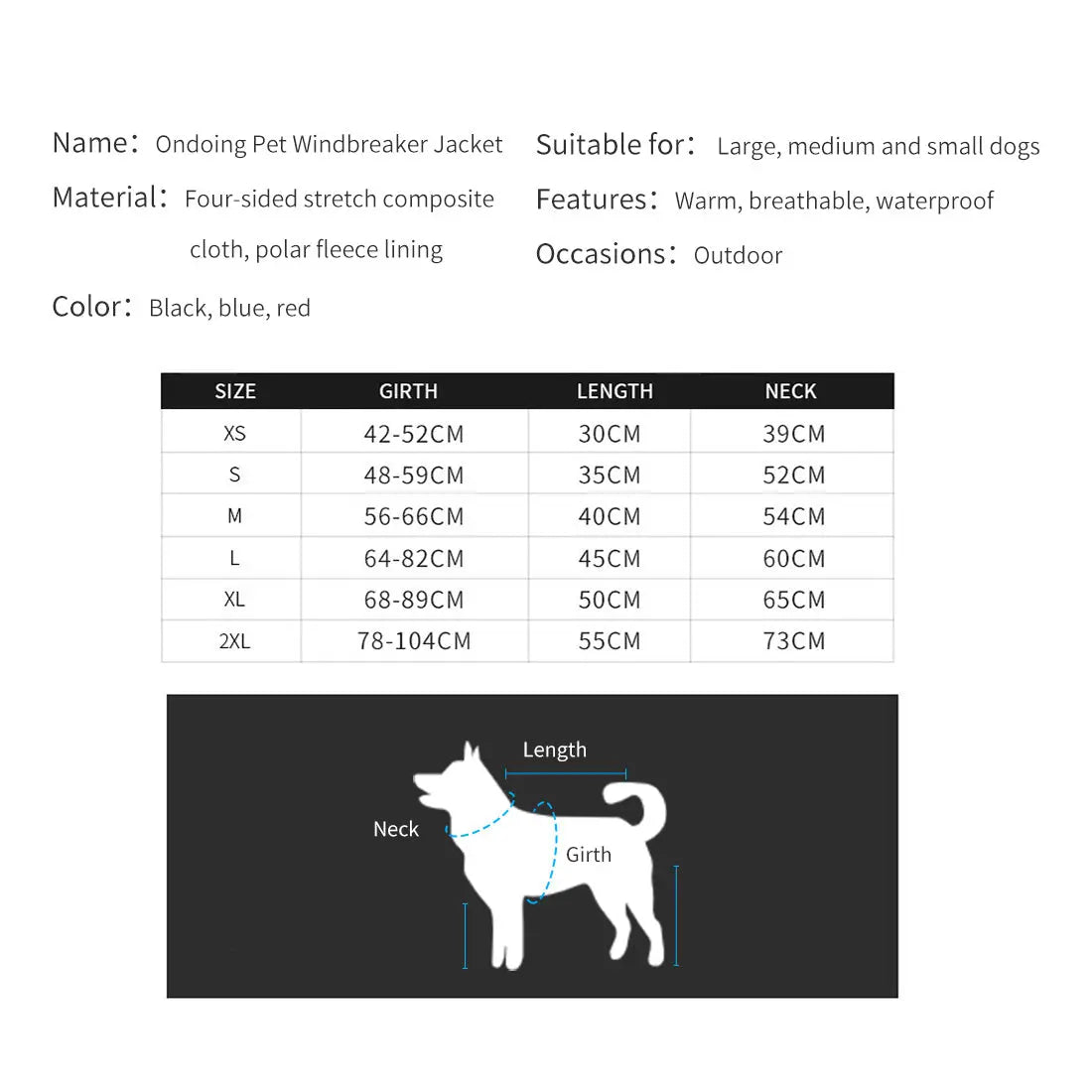 Pet Dog Raincoat Poncho Jacket Windbreaker Waterproof Clothes with Harness Hole-XS-Black (Single Layer) - Paws & Palettes