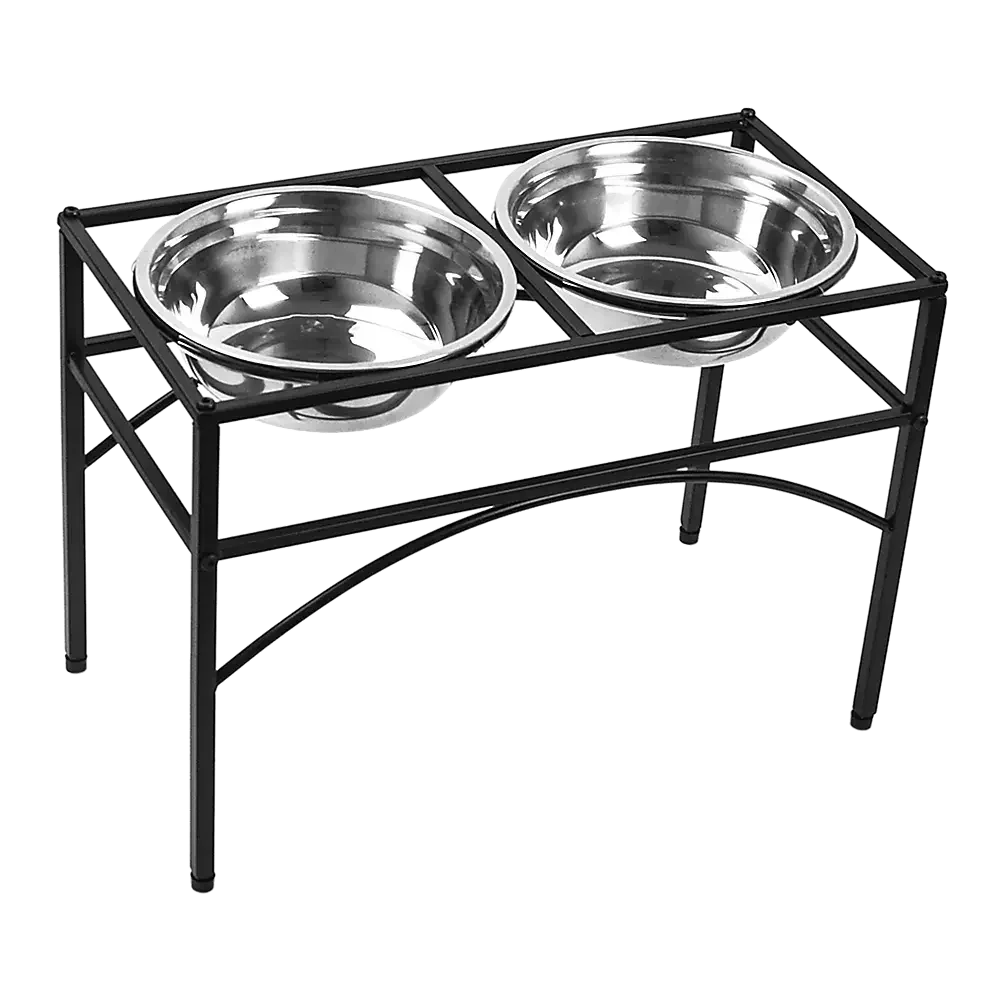 Dual Elevated Raised Pet Dog Puppy Feeder Bowl Stainless Steel Food Water Stand Dropshipzone