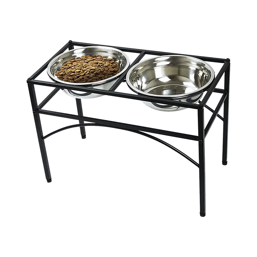 Dual Elevated Raised Pet Dog Puppy Feeder Bowl Stainless Steel Food Water Stand Dropshipzone