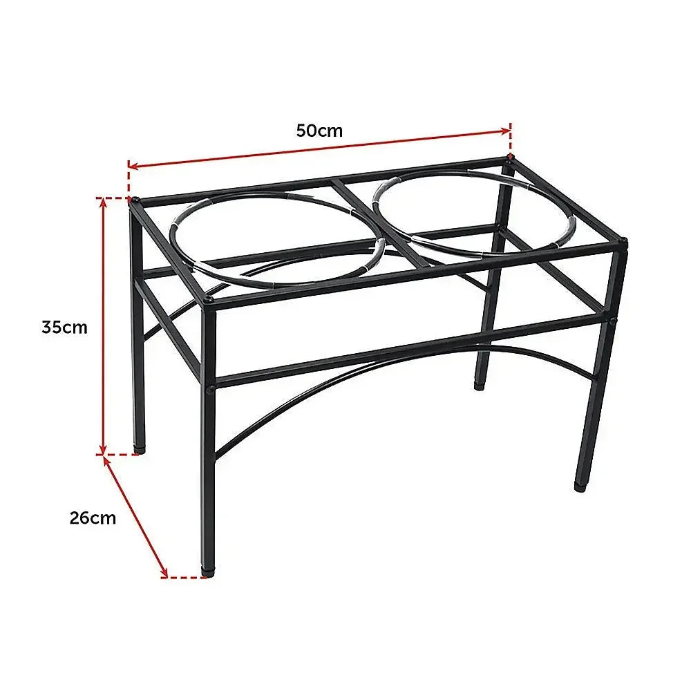 Dual Elevated Raised Pet Dog Puppy Feeder Bowl Stainless Steel Food Water Stand Dropshipzone