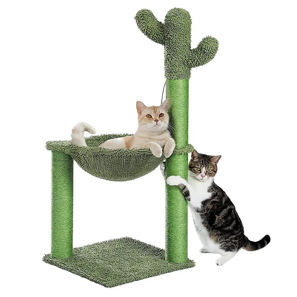 Cactus Cat Tree Tower Scratching Post Scratcher Kitten Condo House Play Bed Toys - Paws & Palettes
