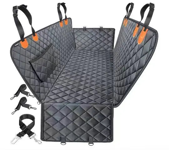 Heavy Duty Dog Car Seat Cover with Side Flaps, Waterproof Pet Back Seat Cover, Non-Slip Scratchproof Dog Hammock for Cars, Trucks and SUVs - Paws & Palettes