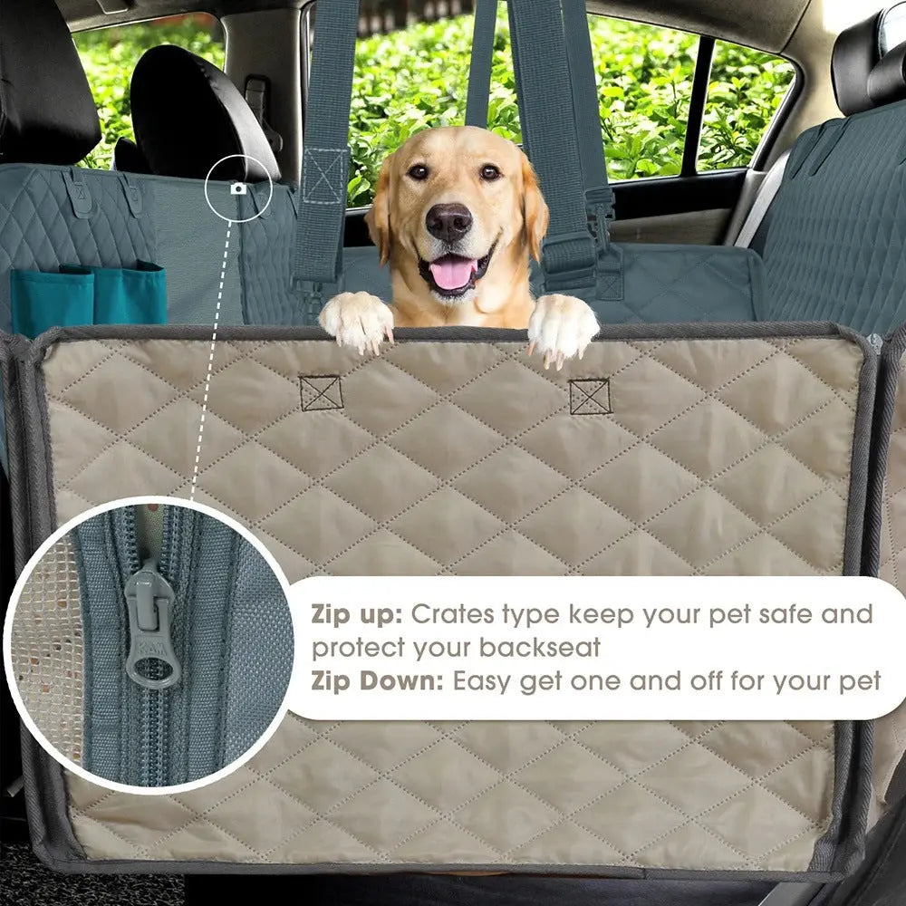 Heavy Duty Dog Car Seat Cover with Side Flaps, Waterproof Pet Back Seat Cover, Non-Slip Scratchproof Dog Hammock for Cars, Trucks and SUVs - Paws & Palettes