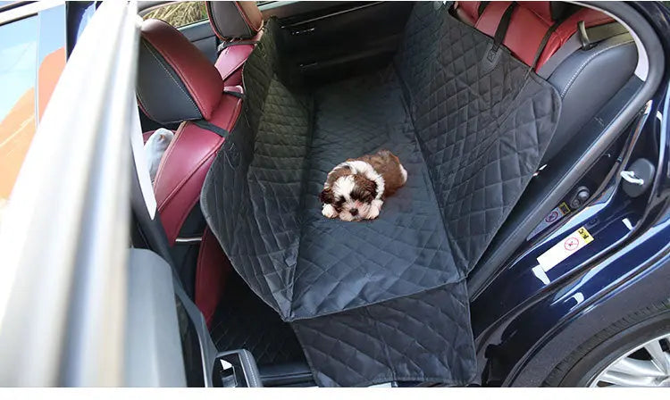 Dog Car Seat Cover with Mesh Window, Waterproof Pet Seat Cover for Back Seat, Non-Slip Durable Scratchproof Dog Hammock for Cars, Trucks and SUVs - Paws & Palettes