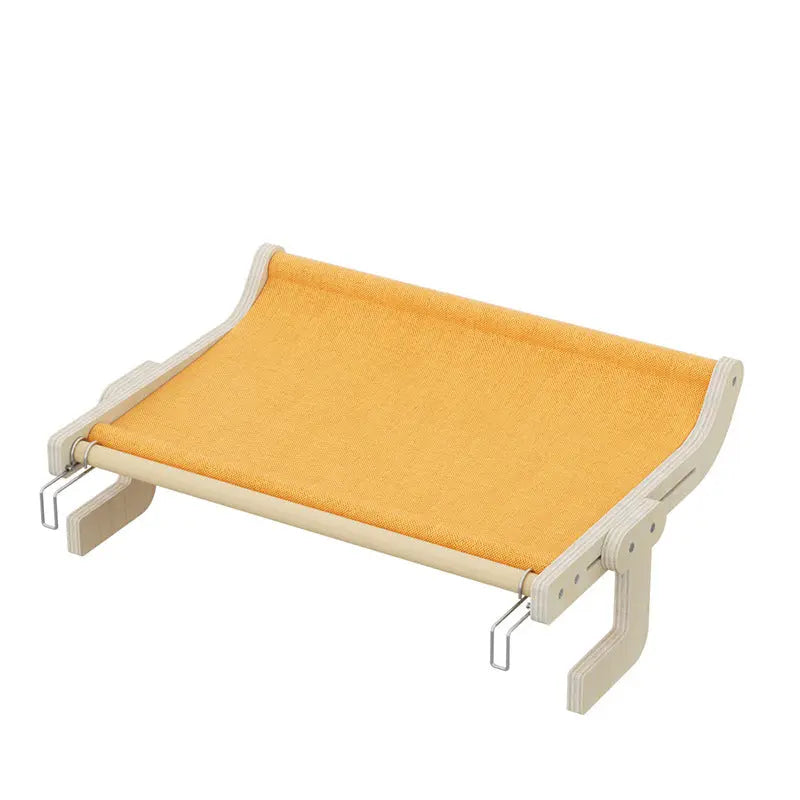 Wall-Mounted Cat Hammock Bed – Wooden Frame, Comfortable and Space-Saving Design for Pets - Paws & Palettes