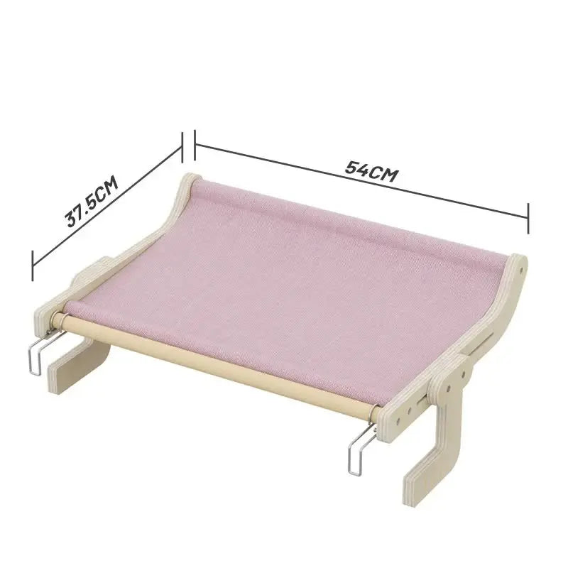 Wall-Mounted Cat Hammock Bed- Wooden Frame, Comfortable and Space-Saving Design for Pets - Paws & Palettes
