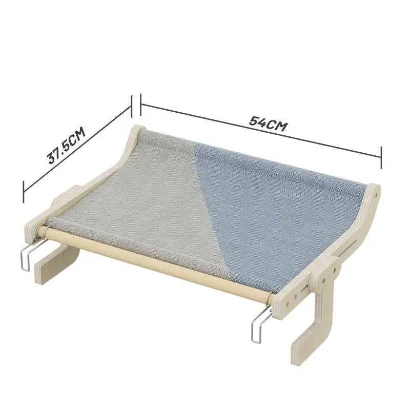 Wall-Mounted Cat Hammock Bed-Wooden Frame, Comfortable and Space-Saving Design for Pets - Paws & Palettes