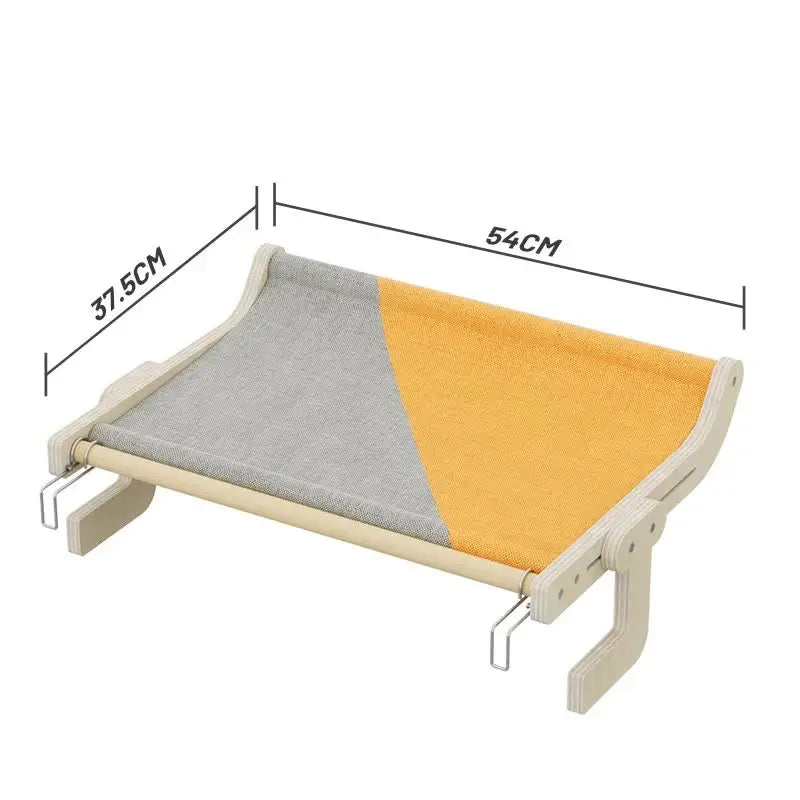 Wall-Mounted Cat Hammock Bed -Wooden Frame, Comfortable and Space-Saving Design for Pets - Paws & Palettes