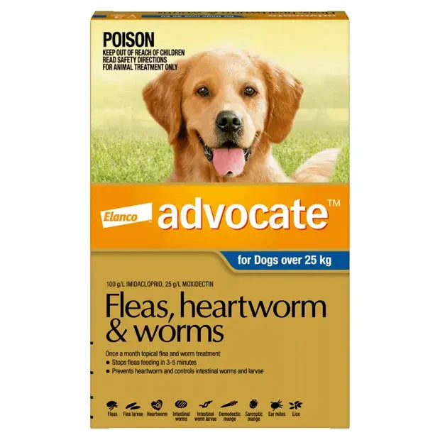 Advocate – Fleas, Heartworm & Worms – Dogs over 25kg Agline