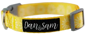 Dan & Sam – Dog – Adjustable Polyester Webbing Collar – Sunflower - Paws & Palettes