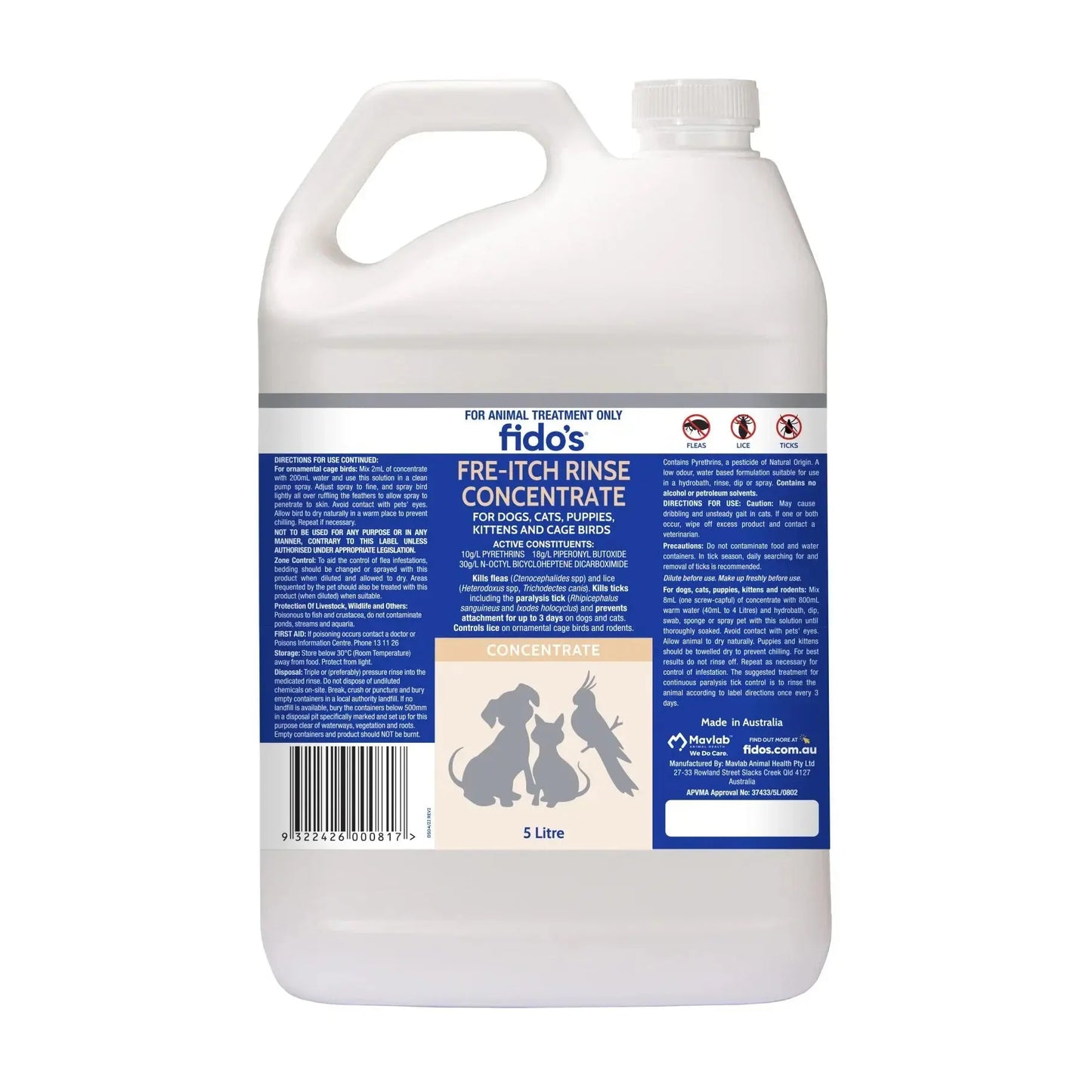 Fido’s – Fre-Itch Rinse Concentrate - Paws & Palettes