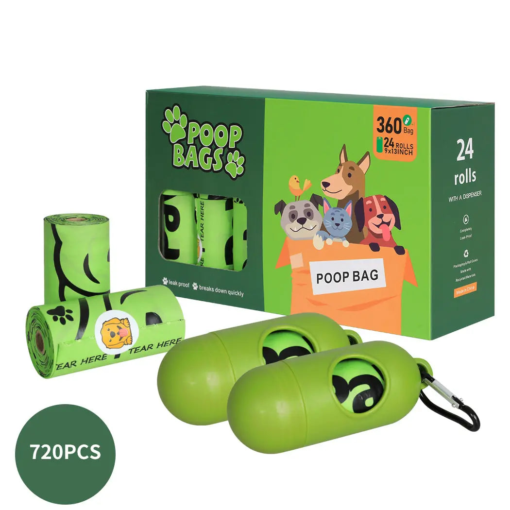 PaWz 100% Compostable Biobased Dog Poop 48 Rolls / 720 pcs + 2 x dispensers - Paws & Palettes