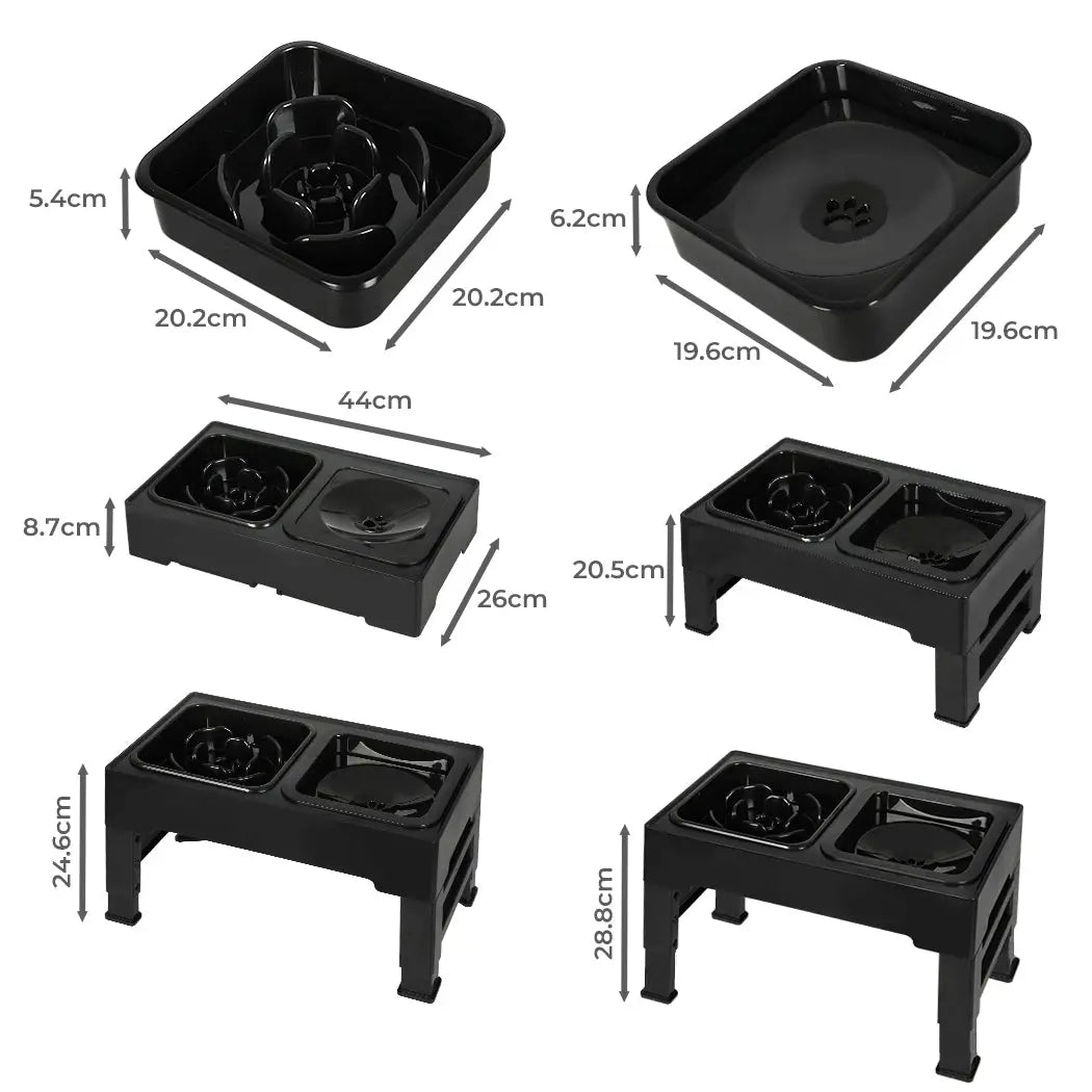PaWz Elevated Pet Feeder 4 Height Adjustable - Paws & Palettes