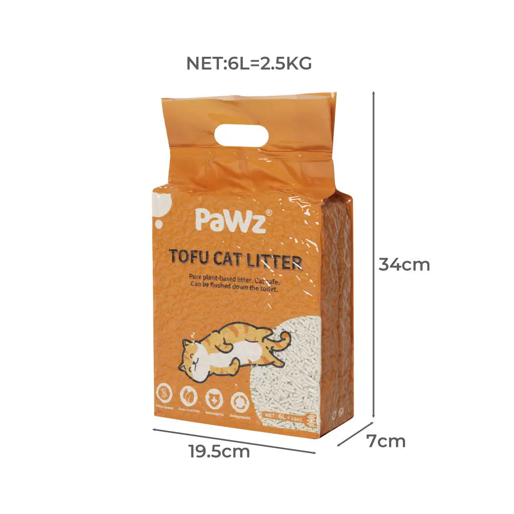 PaWz 2.5kg Tofu Cat Litter Clumping Natural 2 bags - Paws & Palettes