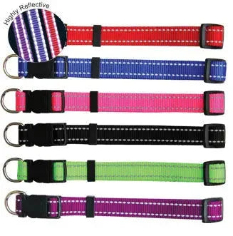Beau Pets – Reflective Nylon – Adjustable Collar – Pink Agline