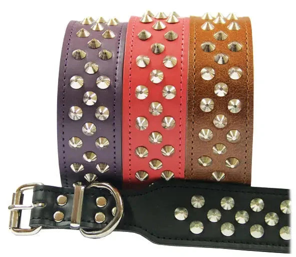 Beau Pets – Studded Leather Collar -Staffordshire Bull Terrier – Black Agline