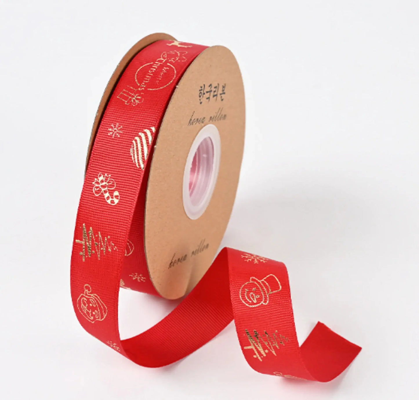 Ribbon Printed Christmas Design Decoration Gift Packing - Paws & Palettes