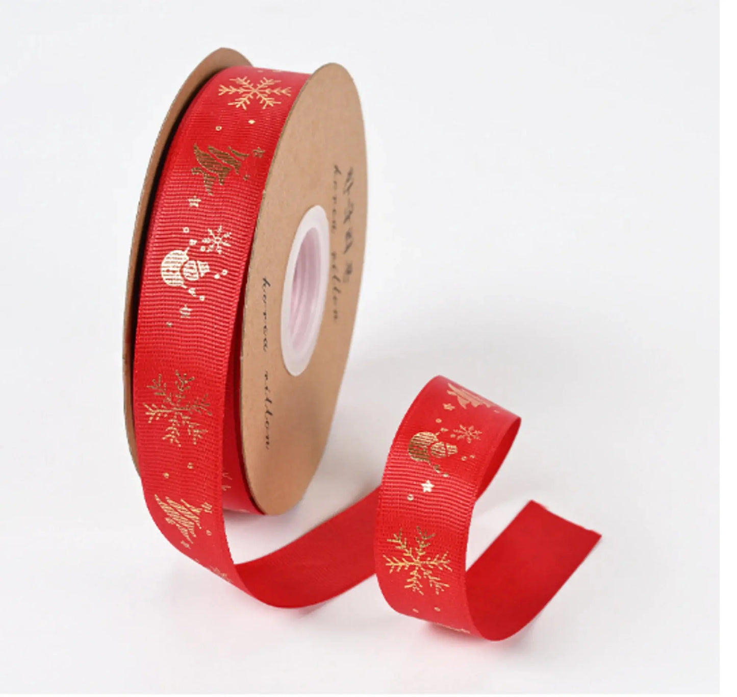 Ribbon Printed Christmas Design Decoration Gift Packing - Paws & Palettes