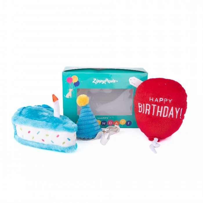 Zippy Paws – Birthday Box – 3 Piece – Blue - Paws & Palettes