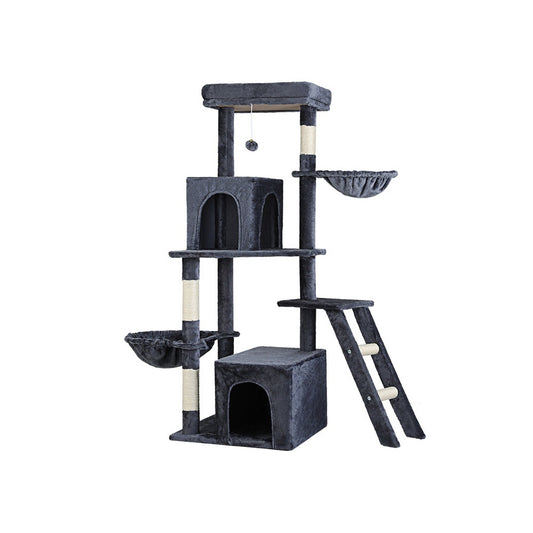 i.Pet Cat Tree Tower Scratching Post Scratcher 138cm Trees Condo House Grey - Paws & Palettes