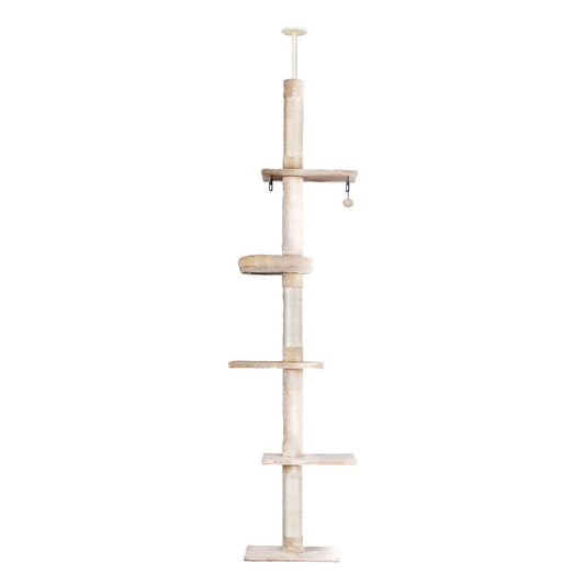 i.Pet Cat Tree 290cm Tower Scratching Cats Post Scratcher Floor to Ceiling Bed - Paws & Palettes