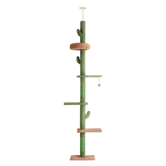 i.Pet Cat Tree Tower Scratching Post Scratcher Floor to Ceiling Cats Bed 290cm - Paws & Palettes