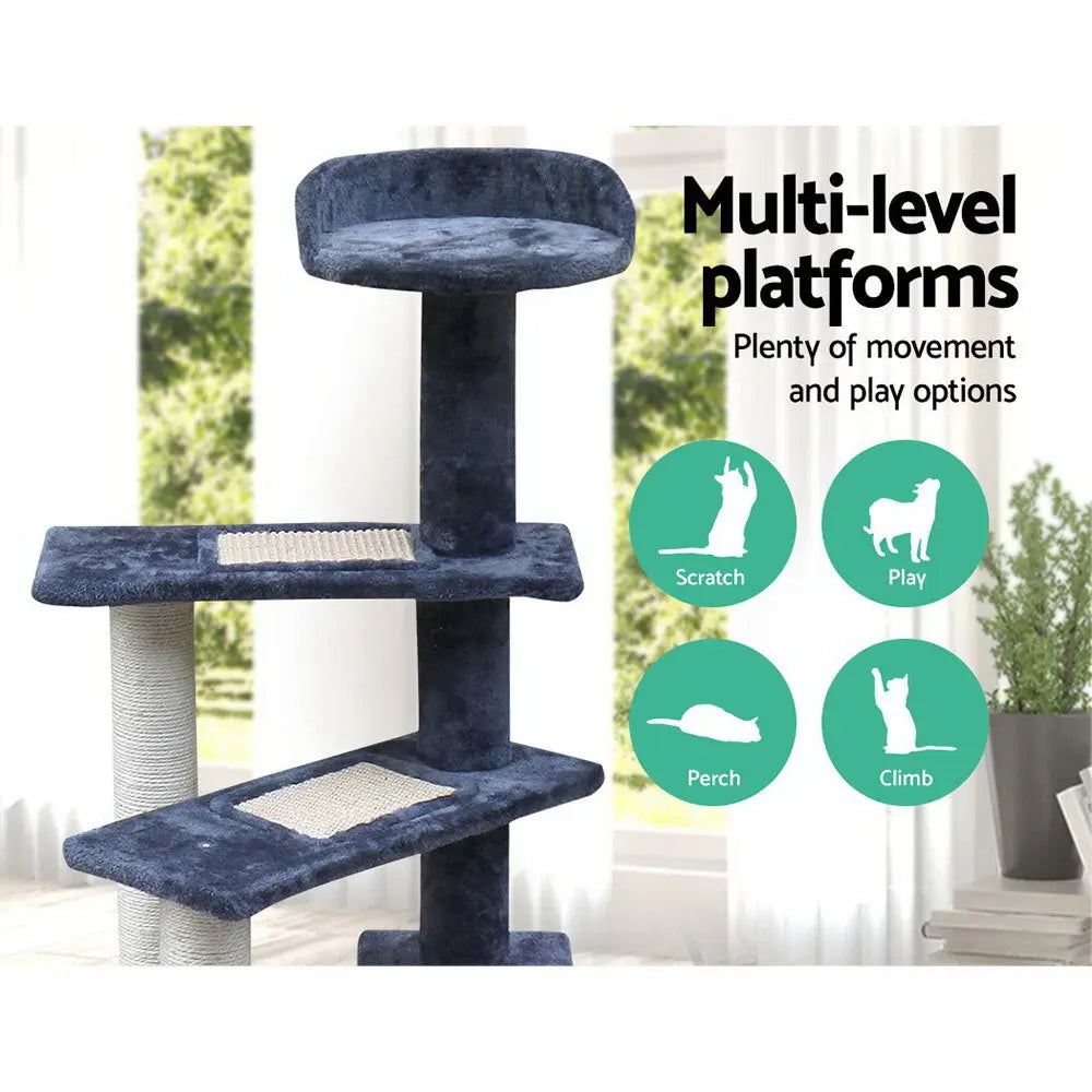 i.Pet Cat Tree 100cm Scratching Post Scratcher Tower Wood Condo House Trees Bed - Paws & Palettes