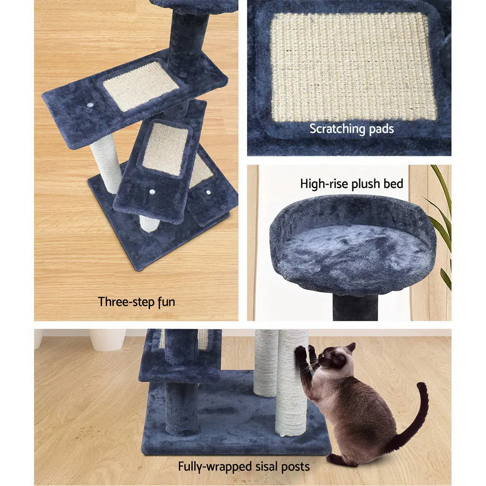 i.Pet Cat Tree 100cm Scratching Post Scratcher Tower Wood Condo House Trees Bed - Paws & Palettes