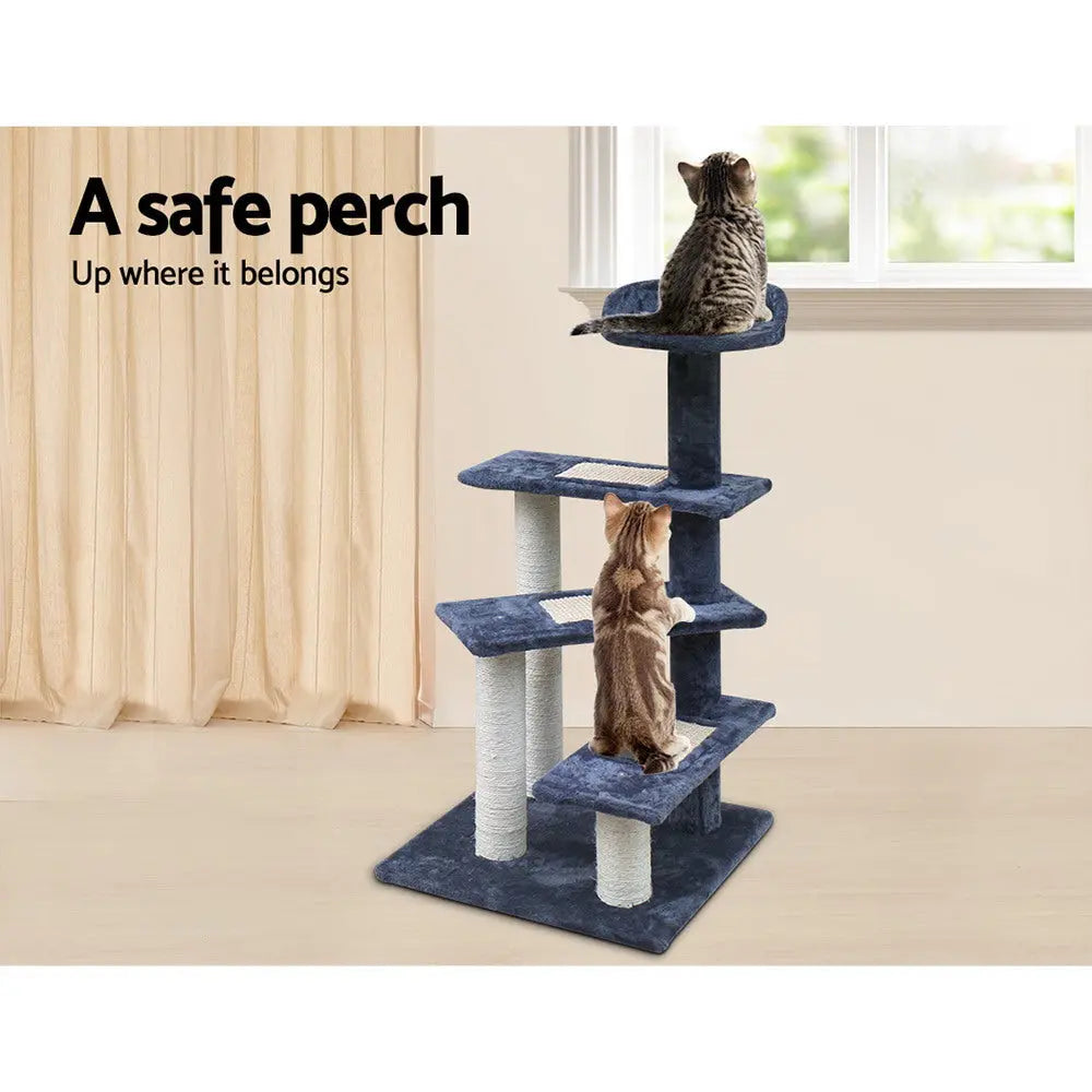 i.Pet Cat Tree 100cm Scratching Post Scratcher Tower Wood Condo House Trees Bed - Paws & Palettes