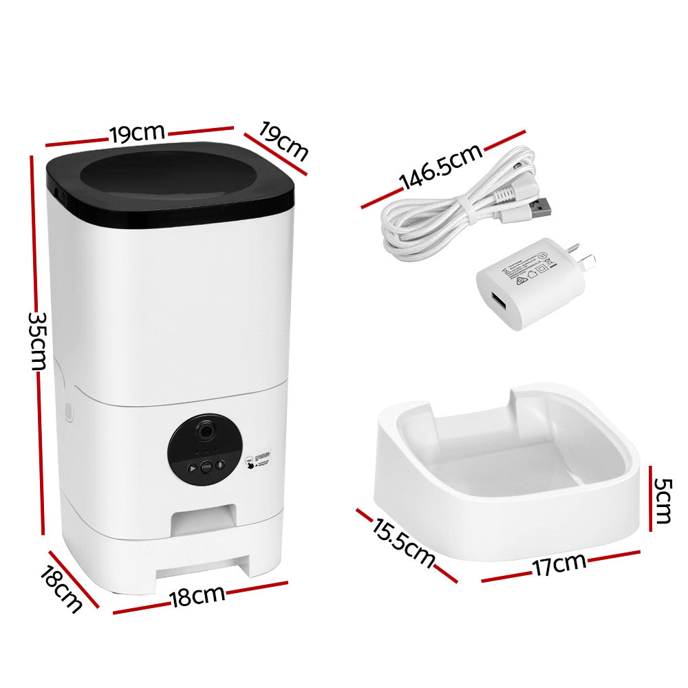 i.Pet Automatic Pet Feeder 6L Wifi Camera Dog Cat Smart Food Dispenser Timer - Paws & Palettes